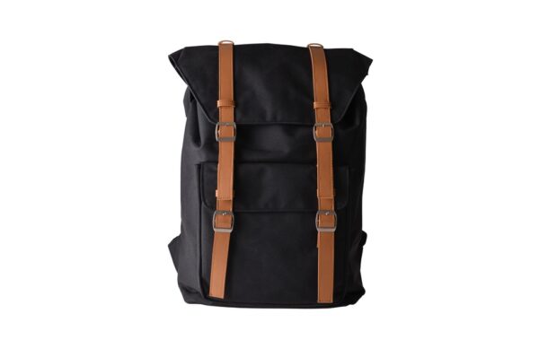 Ventura Fold Top Laptop Backpack with Padded Compartment & PU Leather Straps