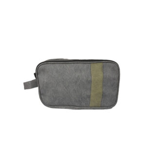 Torrance Clutch Pouch with Handle with 2 Zipped Compartments in Polyfine Material