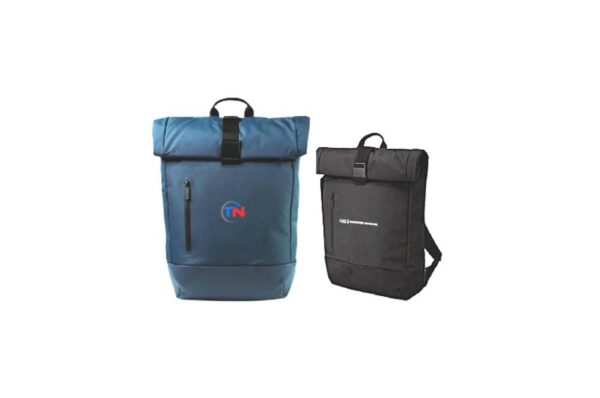 Menlo Roll-up Laptop Backpack with Handle & Shoulder Strap in Polywash & Polyfiber Material