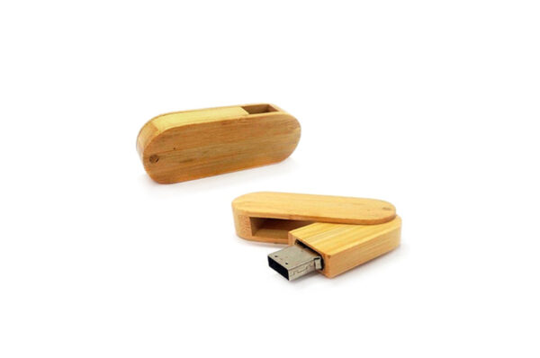Cipher Wooden Swivel USB Flash Drive in Bamboo Casing | Available in Different Capacities