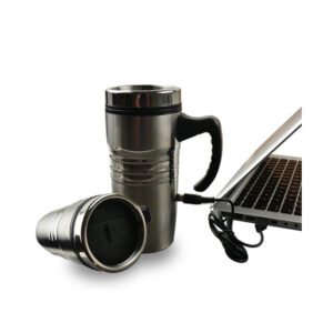 Krabi Stainless Steel Electric USB Mug Warmer w/ Insulated Lid | 400ml Double Layer Stainless Steel | Anti scalding |Odorless | Easy to clean