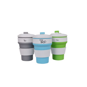 Marari Collapsible Silicone Coffee Cup w/ Flip Top Lid BPA Free | 350ml