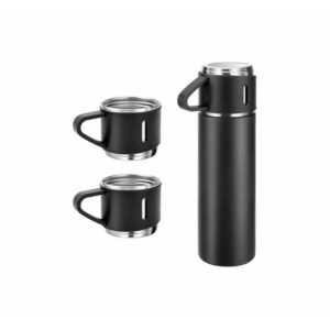 Tamarindo Vacuum-Insulated Thermos Flask Set with 2 Convertible Mugs