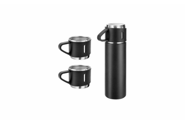 Tamarindo Vacuum-Insulated Thermos Flask Set with 2 Convertible Mugs