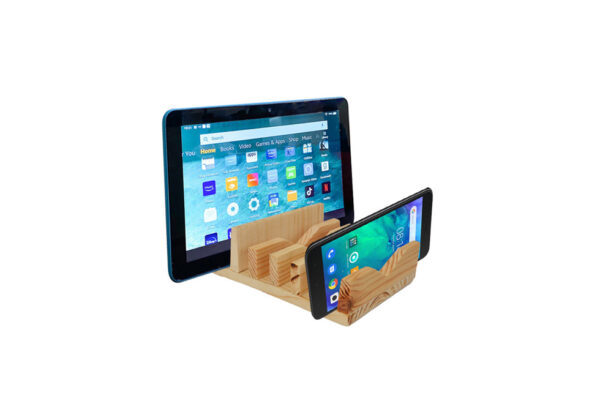 Noah Wooden Gadget Stand with Multiple Slots for Different Gadgets in a Retail Box