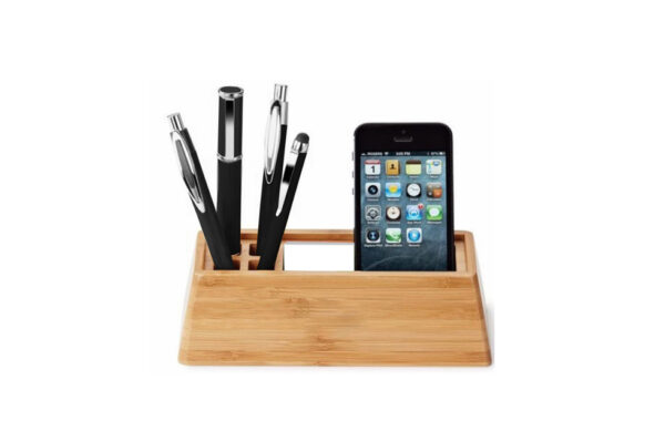 Powell Wooden Mobile Stand Organizer with Pen Holder