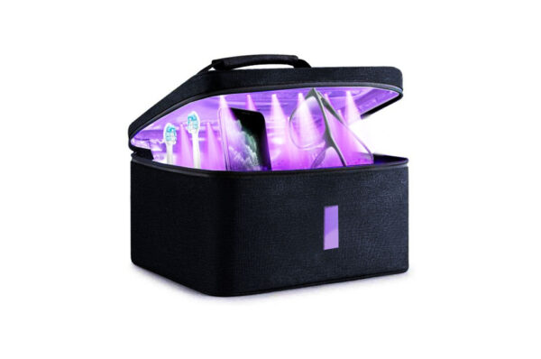 Lancaster Portable UV Sanitizing Bag | Sterilizing Disinfecting Box with Handle in Satin Fabric
