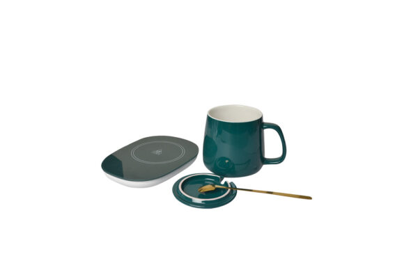 Optima Cup Warmer Mug and Spoon Set Ceramic Mug | Induction Warmer