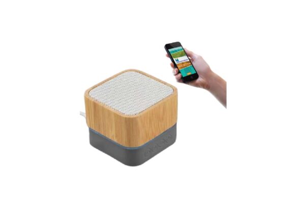 Matrix Square Bamboo Bluetooth Speaker with Silicon Base