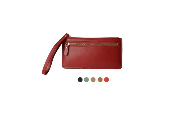 Staci Zippered Ladies Wallet with Long Handle with Zipped Outer Pocket in Synthetic PU Leather