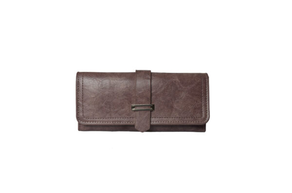 Sylvie Ladies Wallet with Flap & Hoop Lock in Synthetic Leather