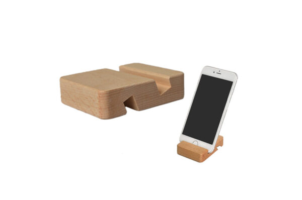 Umeda Wooden Mobile Stand Dual Slot | Non-Slip Surface Made of Bamboo