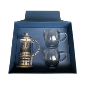 Beanery Coffee Press Set | Coffee & Tea Press 350ml | 2pc Double Wall Mug | Gift Box of Choice