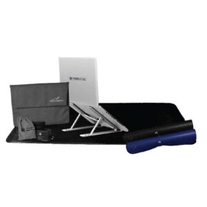 Alliance Work Essentials Set | Universal Travel Adaptor Aluminum Laptop Stand | Desk Mat in Synthetic Leather Padded Envelope