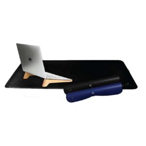 Bristol Wood and Leather Desk Set | Laptop Desk Mat in Synthetic Leather Wooden Laptop Stand Box of Choice