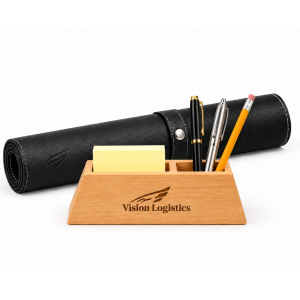 Liberty Desk Set | Wooden Desk Organizer | Desk Mat in Synthetic Leather | Box of Choice