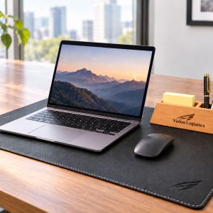 Liberty Desk Set | Wooden Desk Organizer | Desk Mat in Synthetic Leather | Box of Choice creative