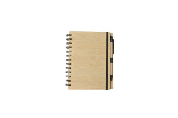 Avila Eco-Friendly Bamboo Cover Notebook w/ Garter and Pen