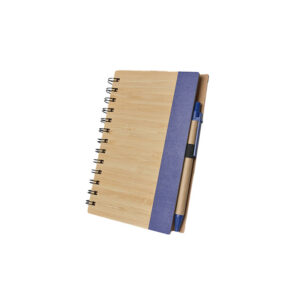 Burgos Rustic Spiral Notebook with Mateo Wooden Click Ballpoint Pen