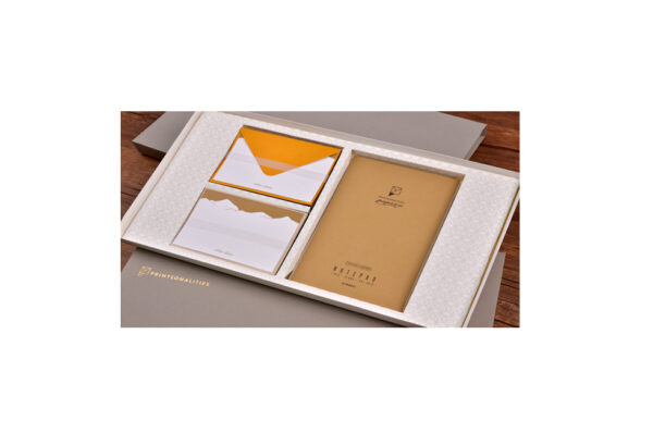 Customized Stationery Box Deluxe B | 30 Correspondence Card | 10 Sheets Notebook/Notepad | Rigid or Soft Box