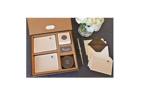 Personalized Stationery Set Prime B | 30 Correspondence Cards | 20 Small Folded Notecards or 40 Die Cut Tags | Rigid or Soft Box