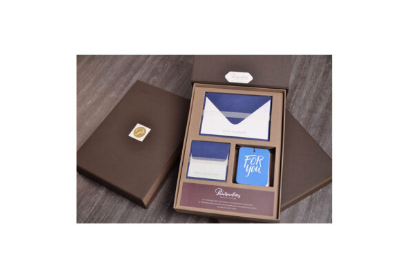 Personalized Cards - Variety A | 15 Correspondence Cards | 10 Small Folded Notecards | 40 Die Cut Tags | Rigid or Soft Box