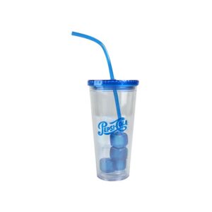 Marina Double Walled Plastic Tumbler with Reusable Ice Cubes | 890ml