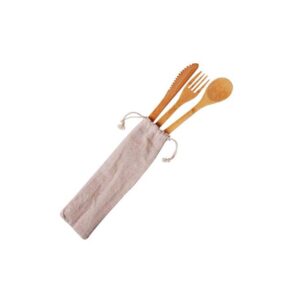 Monica Bamboo Knife, Spoon, and Fork in Katcha Pouch