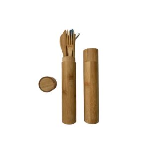 Lily Cutlery Set in Bamboo Cylindrical Case