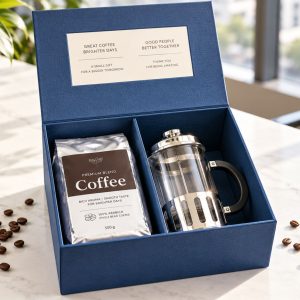 Union Morning Essentials Gift Set Includes 500g Coffee Bag and French Press Inside the Box