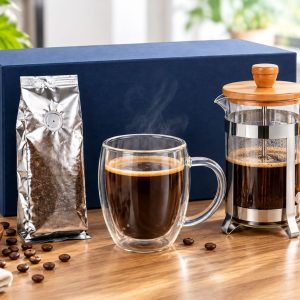 Tranquil Morning Essentials Gift Set Includes Coffee Press, Double Mug and 60g Coffee Pack Creative