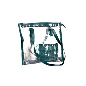 Tawny Transparent Tote in PVC Plastic Material with Vegan Leather Pouch