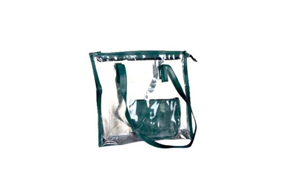 Tawny Transparent Tote in PVC Plastic Material with Vegan Leather Pouch
