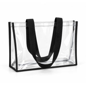 Argyle Transparent Tote Bag in PVC Plastic Material