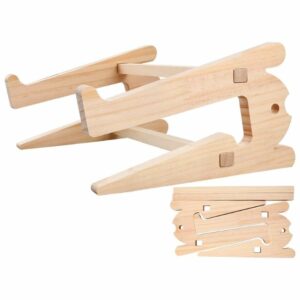 Coogee Wooden Laptop Stand in High Quality Wood Material | Dimension: 22cmx12cm + Crossbar 26.5cm