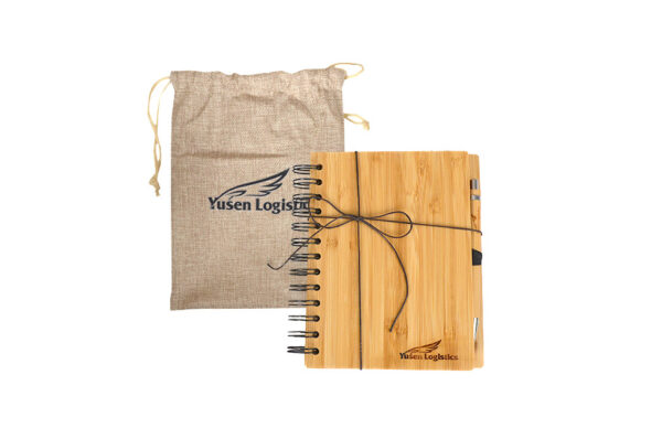 Sintra Bamboo Notebook with Jute Pouch