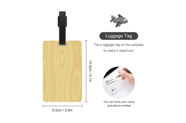Roger Luggage Tag in Bamboo Material with Silicone Strap
