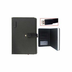 Welland Notebook in Vegan Leather Material with 8GB USB Lock | with Pen Hoop | A5 | with Cardholders