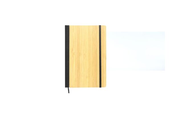 Sergio Bamboo Notebook with Vegan Leatherette Accent and Garter Enclosure | A5