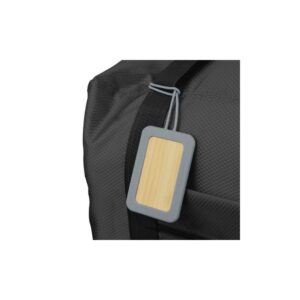 Wayne Sustainable Bamboo Travel Tag with Protective Case and Loop in Silicone Material