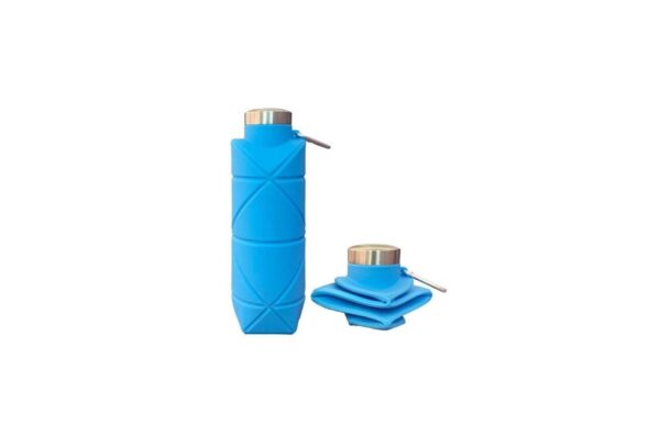 Montara Portable Foldable Water Bottle in Silicone Material with Carabiner Clip | Diamond Folding Design