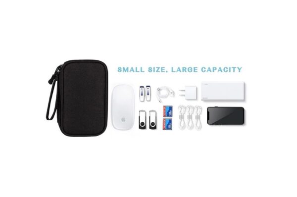 Digital Accessory Organizer Pouch in Polyester Material I Double-Sided Storage