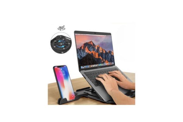 Nathan Adjustable Multi-Angle Swivel Laptop Stand and Mobile Phone Pad
