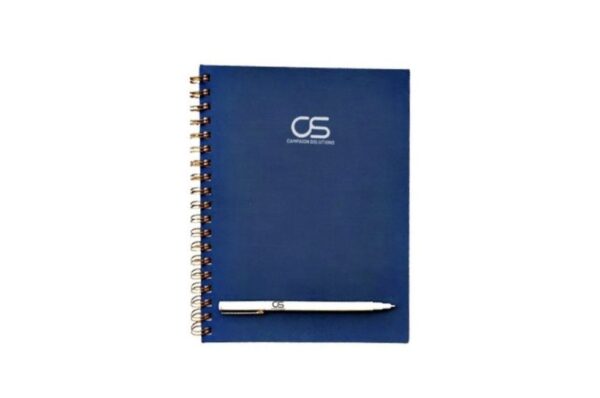 Custom Logo Hard Cover Spiral Notebook with Pen | Available in 4×6″, 5×7″, 6×8″ and 7×9″