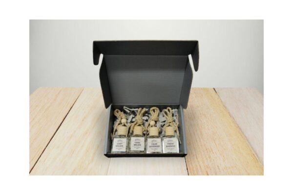 Lifestyle Gift Set Includes, 4 Hanging Diffusers in a Rigid or Soft Box