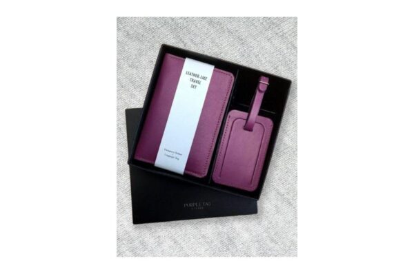 Ragazza Leather-Like Travel Set Includes, A5 journal with Luggage Tag in Vegan Leather