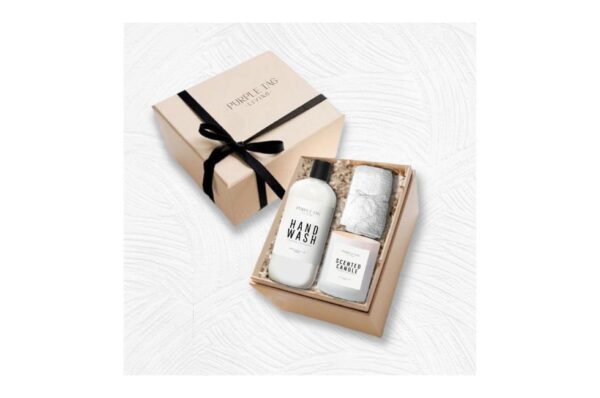 Celestia Pampering Gift Set Includes, Hand Wash, Hand Towel & Scented Candle in a Gift Box of Choice