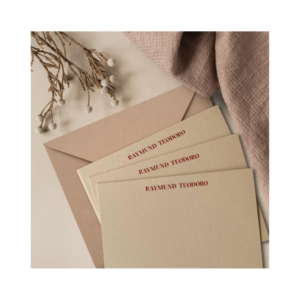 25 Personalized Cards in Premium Cotton Paper with Matching Envelopes | Choice of Soft or Rigid Box
