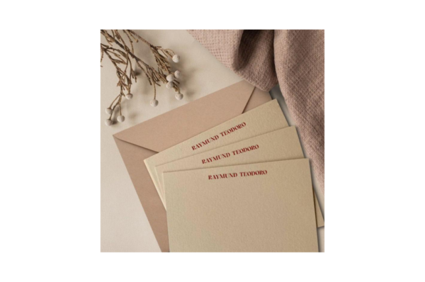 25 Personalized Cards in Premium Cotton Paper with Matching Envelopes | Choice of Soft or Rigid Box