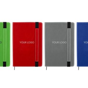 Aspen rPET Notebook Journal with Bookmark & Strap Closure